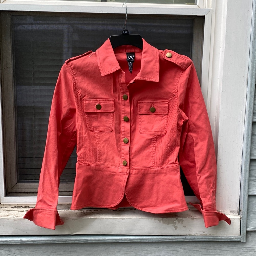 WORK TO WEEKEND pink salmon khaki jacket size 6